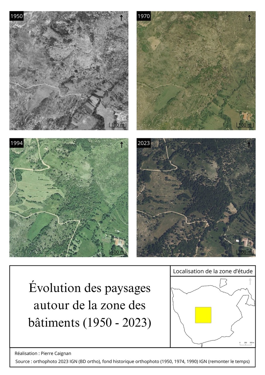 Evolution des paysages aux Courmettes