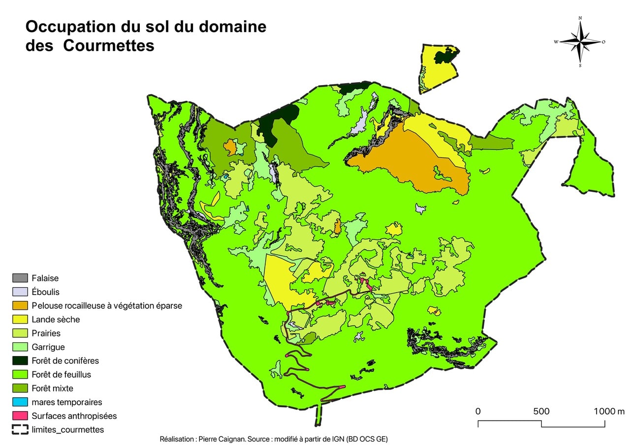 Cartographie du domaine des Courmettes, par Pierre Caignan