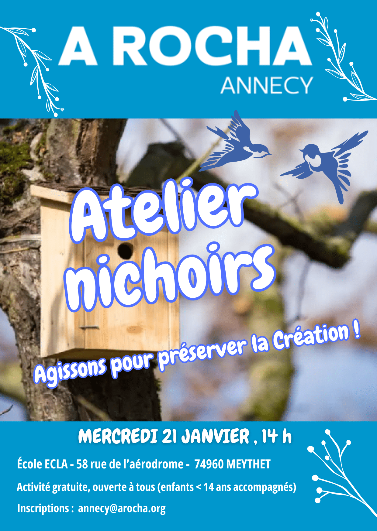 Atelier nichoirs près d'Annecy, janvier 2026