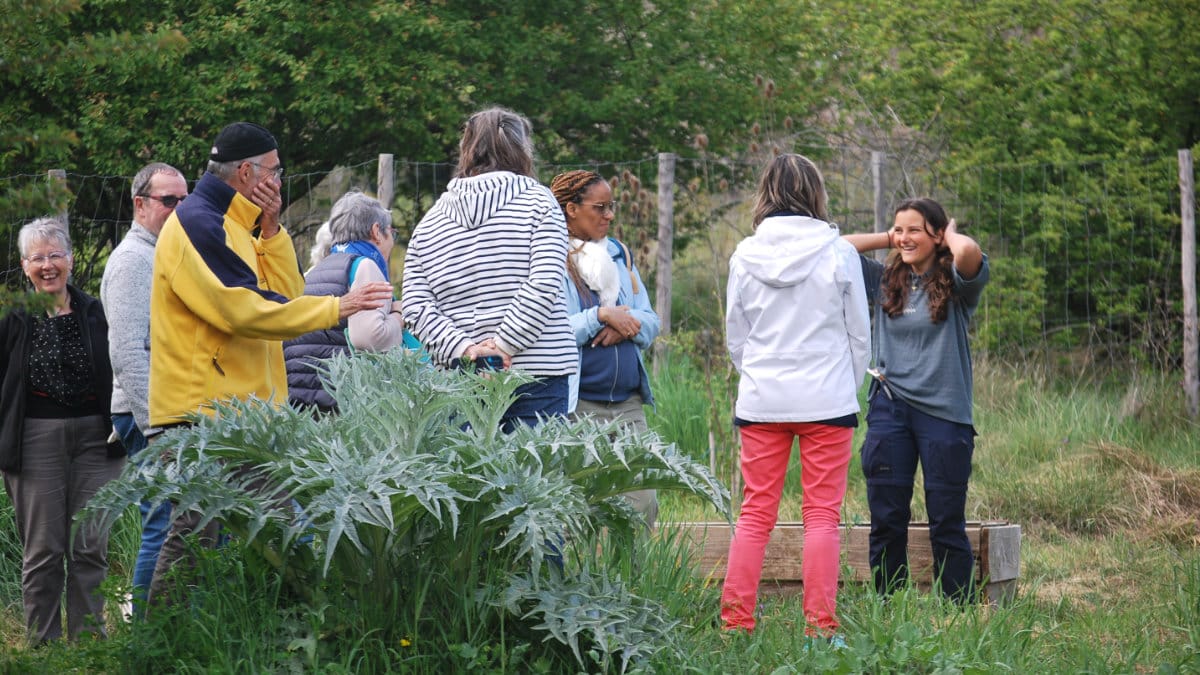 Visite du jardin potager pendant le stage de gospel